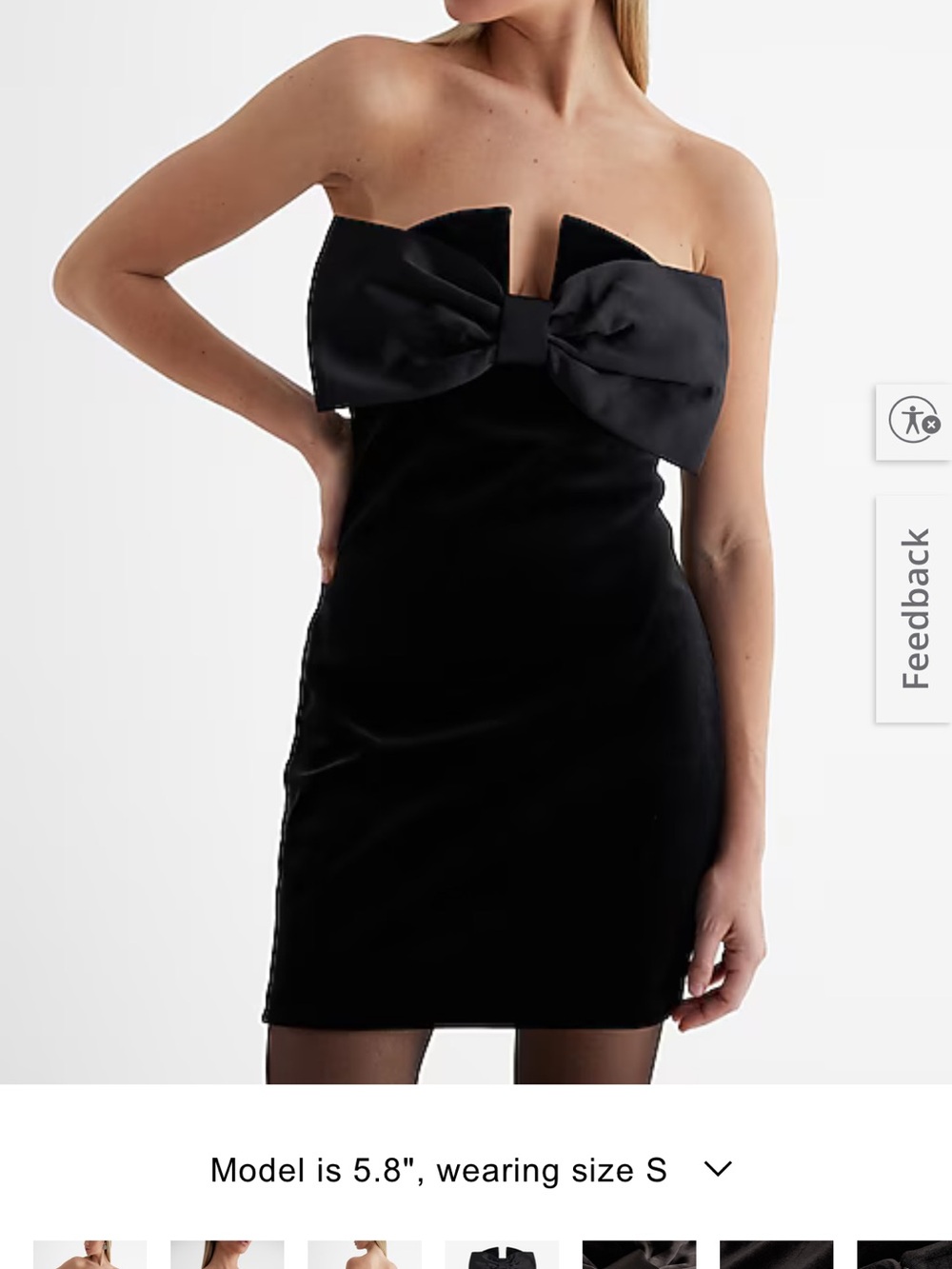 Express Strapless Black Mini Dress with Oversized Front Bow